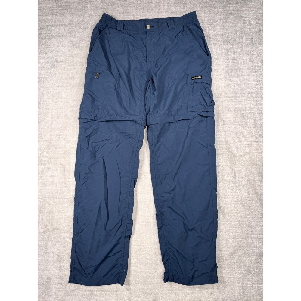 Columbia Pants Mens Small Navy Blue GRT Convertible Cargo Zip Off Hiking Outdoor